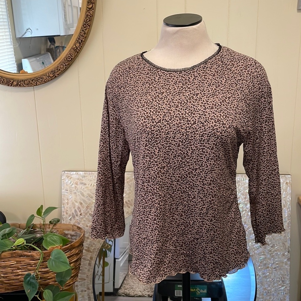 Vintage Leopard Print Top. Size Large 12/14
